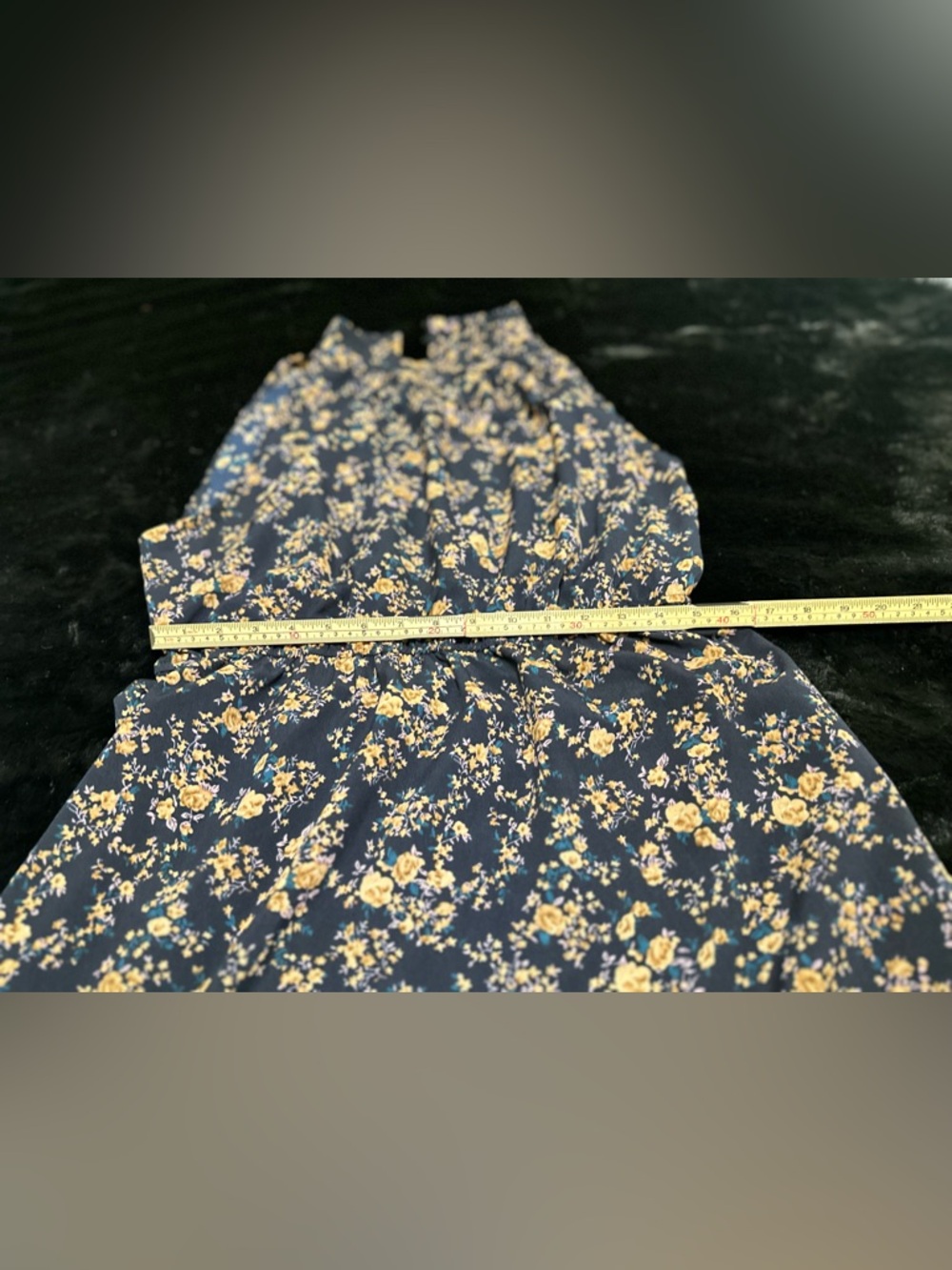 Emery Rose High Neck Sleeveless Navy Floral Midi Dress with Elastic Waist xl - Picture 7 of 10